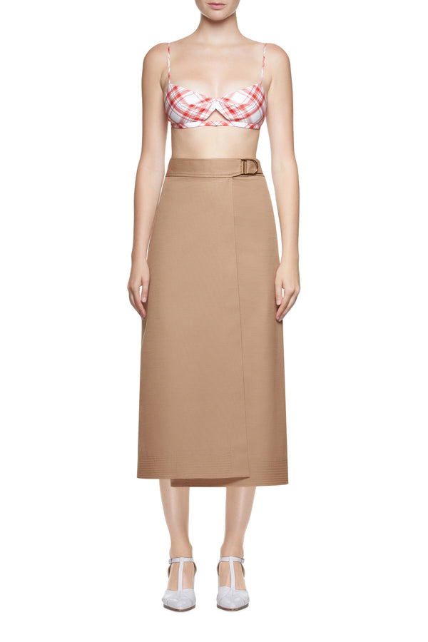 Gabriela Hearst Gaia Bralette In Red Check Upcycled Cotton