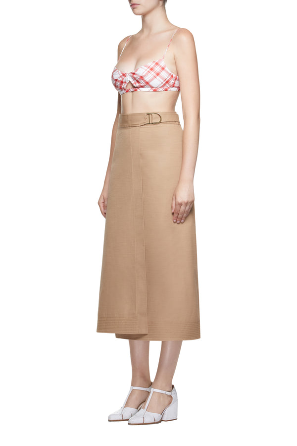 Gabriela Hearst Gaia Bralette In Red Check Upcycled Cotton