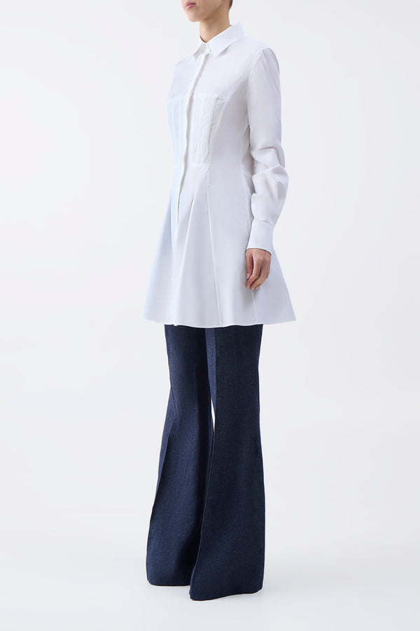 Gabriela Hearst Garcia Top In White Sea Island Cotton Poplin