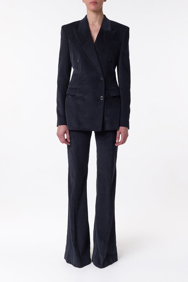 Gabriela Hearst Gavin Blazer In Dark Navy Sea Island Cotton Corduroy
