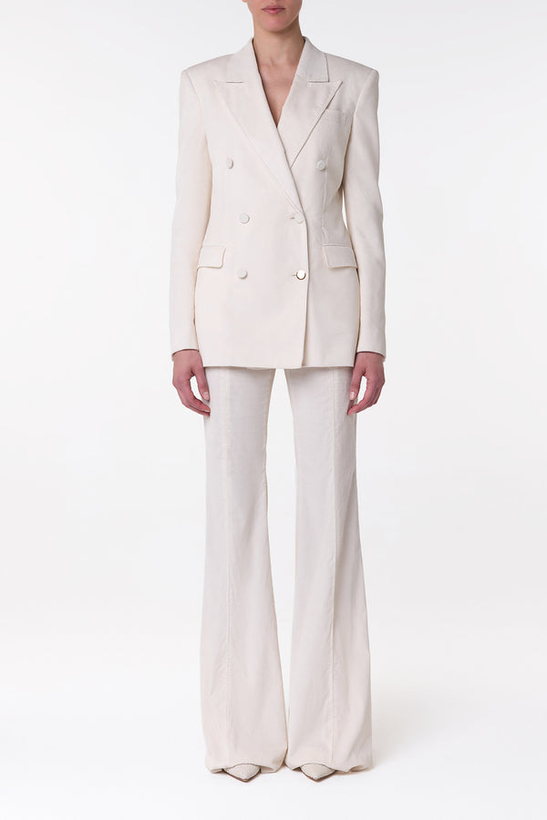 Gabriela Hearst Gavin Blazer In Ivory Sea Island Cotton Corduroy