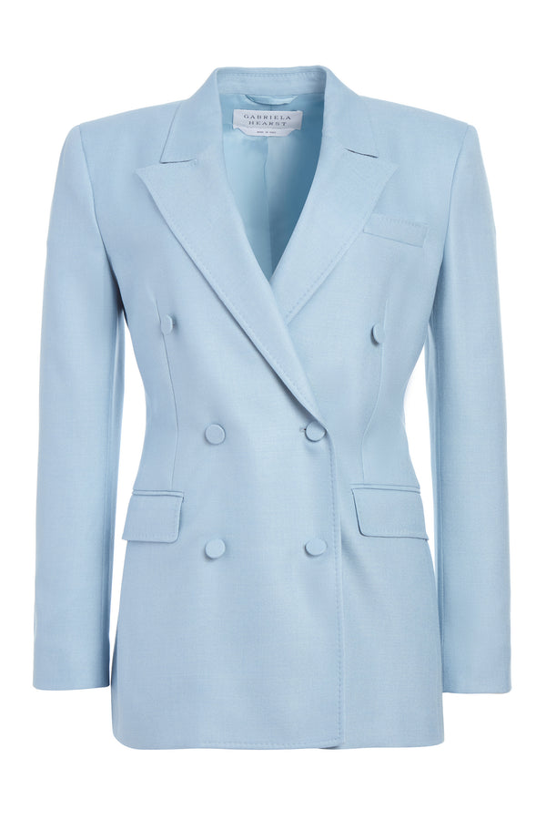 gabriela hearst Gavin Blazer in Stone Blue SIlk Virgin Wool