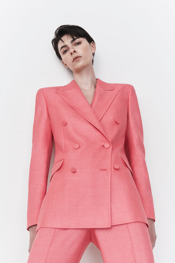 Gabriela Hearst Gavin Blazer In Watermelon Silk Virgin Wool
