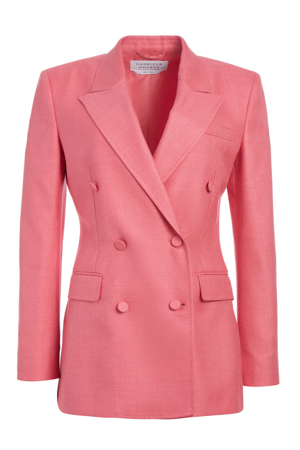 Gabriela Hearst Gavin Blazer In Watermelon Silk Virgin Wool
