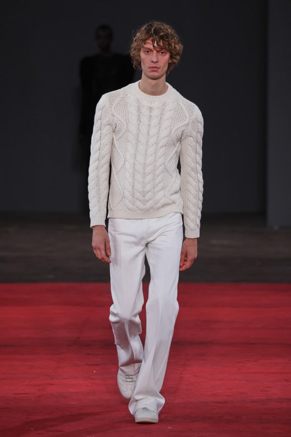 Gabriela Hearst Geoffrey Knit Sweater In Ivory Cashmere