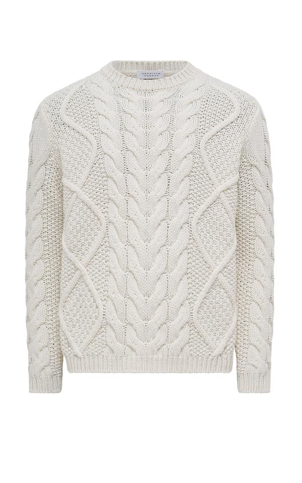 gabriela hearst Geoffrey Knit Sweater in Ivory Cashmere