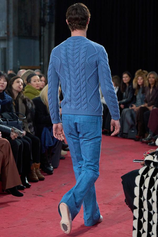 Gabriela Hearst Geoffrey Knit Sweater In Light Blue Denim Cashmere