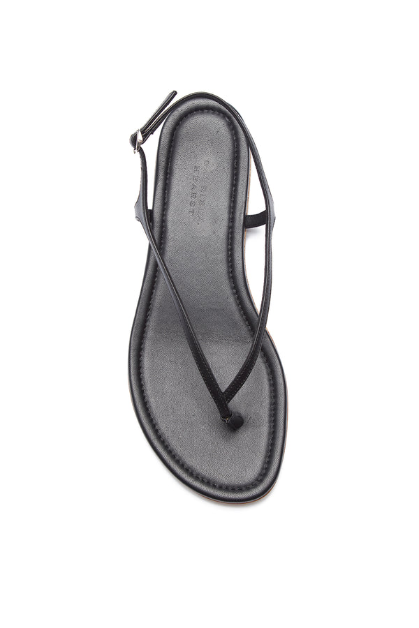 Gabriela Hearst Gia Flat Sandal In Black Nappa Leather