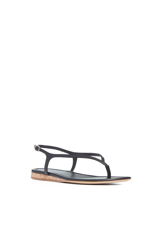 Gabriela Hearst Gia Flat Sandal In Black Nappa Leather