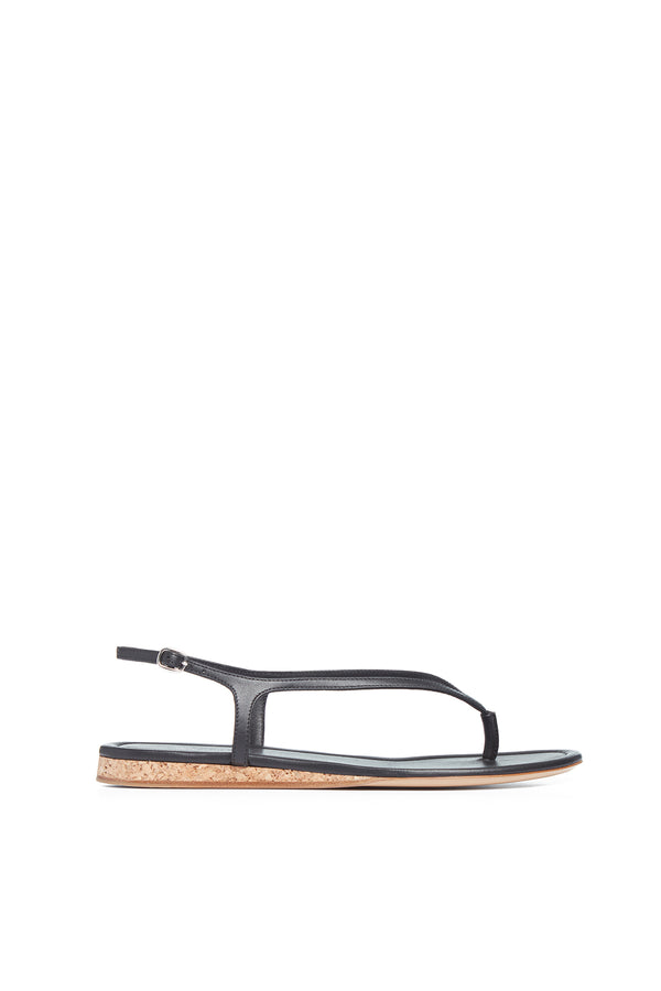 gabriela hearst Gia Flat Sandal in Black Nappa Leather