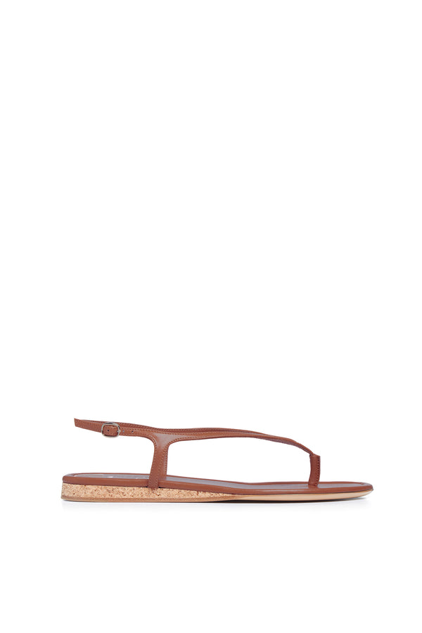 gabriela hearst Gia Flat Sandal in Cognac Nappa Leather