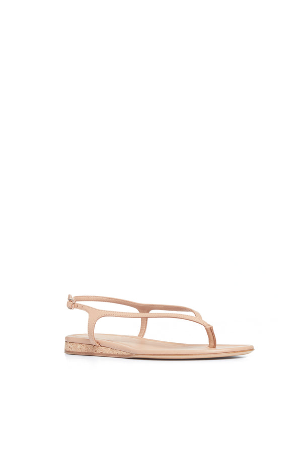 Gabriela Hearst Gia Flat Sandal In Dark Camel Nappa Leather