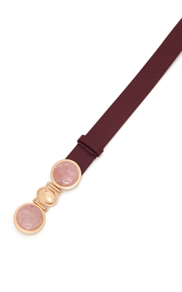 Gabriela Hearst Grange Stone Belt In Bordeaux Leather