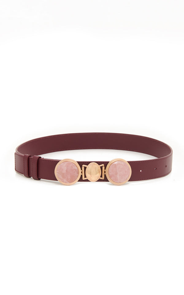 gabriela hearst Grange Stone Belt in Bordeaux Leather
