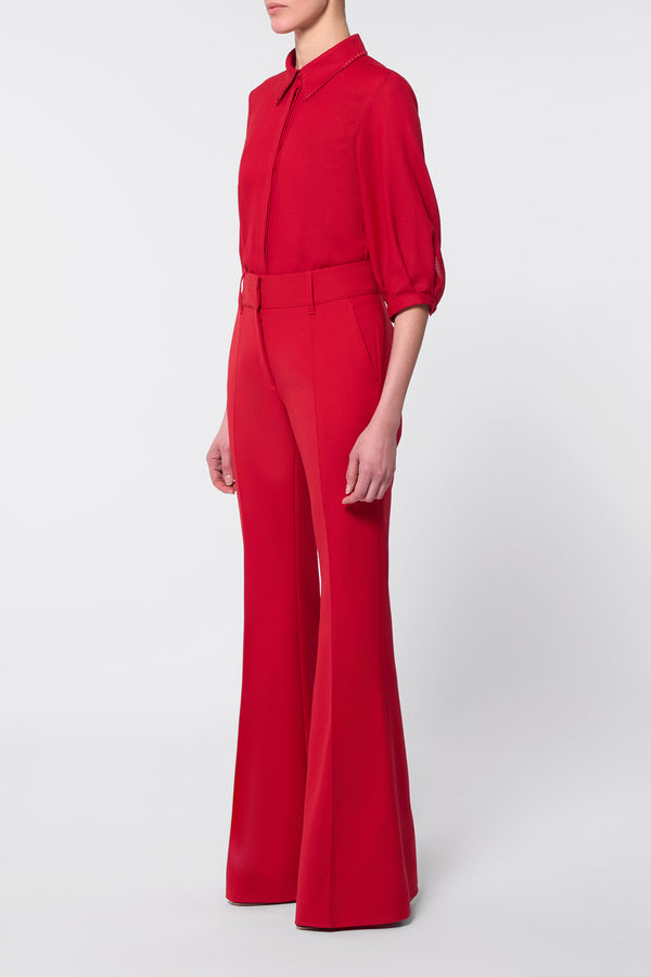 Gabriela Hearst Hadley Blouse In Scarlet Red Virgin Wool