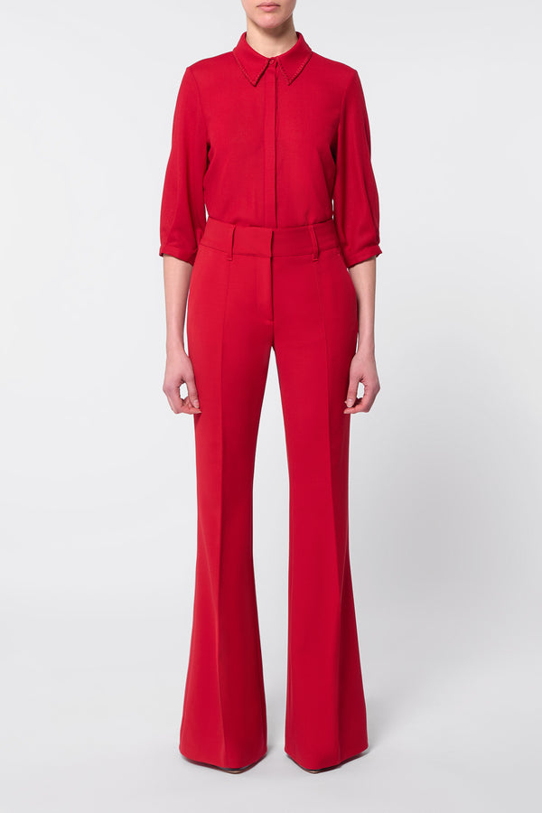 Gabriela Hearst Hadley Blouse In Scarlet Red Virgin Wool