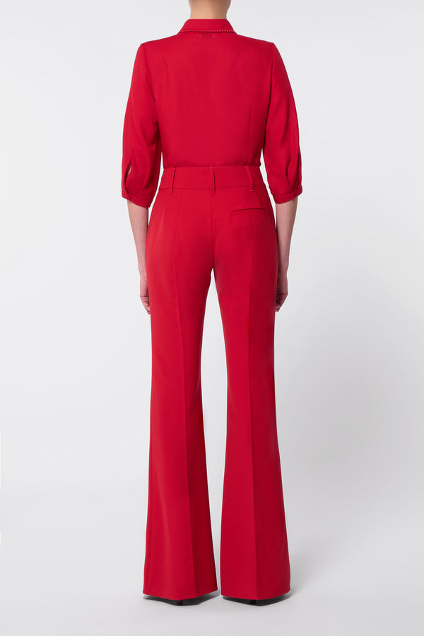 Gabriela Hearst Hadley Blouse In Scarlet Red Virgin Wool