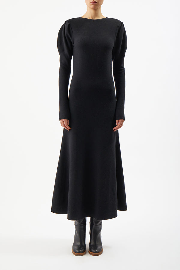 Gabriela Hearst Hannah Knit Maxi Dress In Black Merino Wool Cashmere