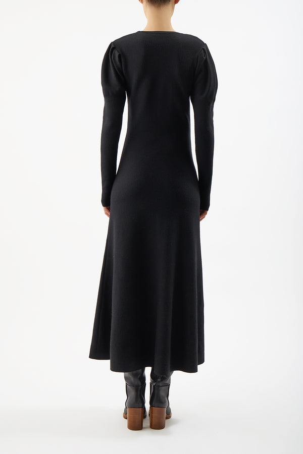 Gabriela Hearst Hannah Knit Maxi Dress In Black Merino Wool Cashmere