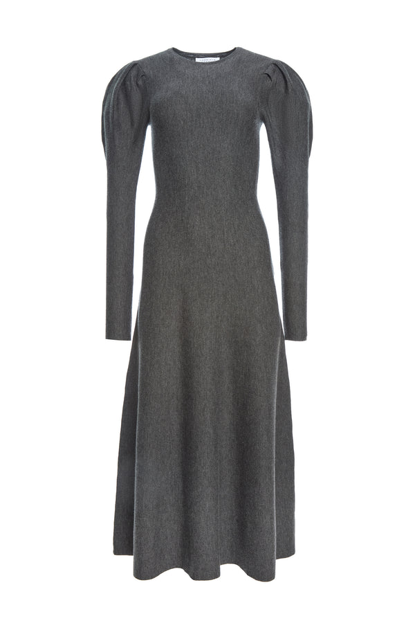 gabriela hearst Hannah Knit Maxi Dress in Charcoal Melange Merino Wool Cashmere