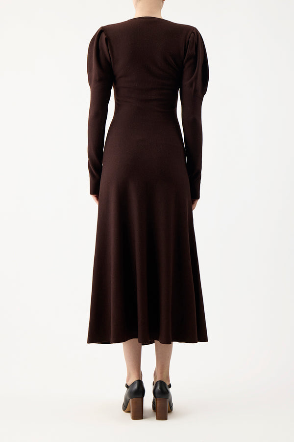 Gabriela Hearst Hannah Knit Maxi Dress In Chocolate Merino Wool Cashmere