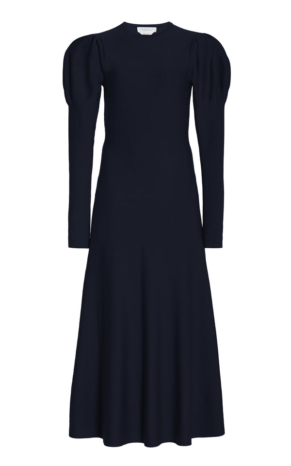 gabriela hearst Hannah Knit Maxi Dress in Dark Navy Merino Wool Cashmere