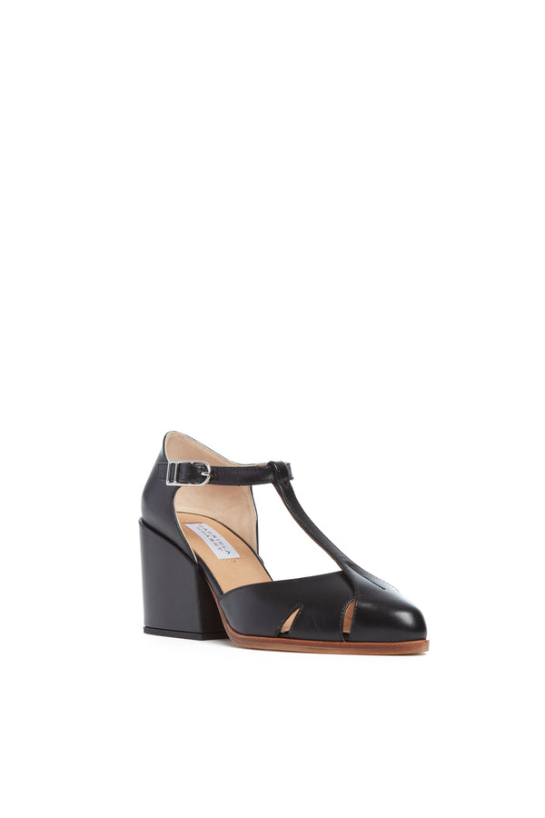 Gabriela Hearst Hawes T-Strap Heel In Black Leather