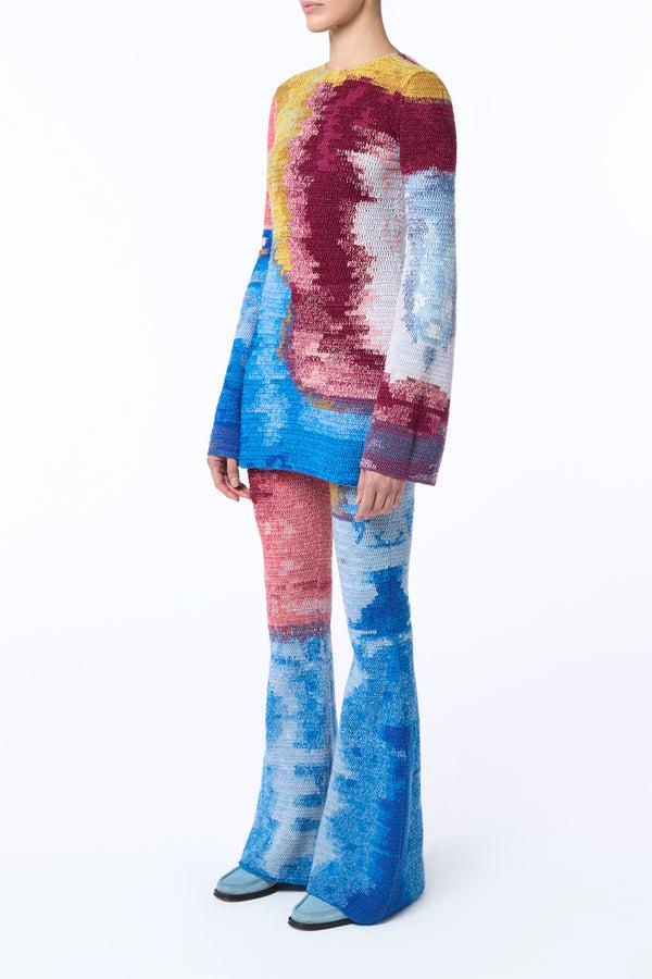 Gabriela Hearst Hebe Crochet Pant In Aurora Multi Cashmere