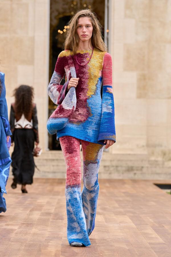 Gabriela Hearst Hebe Crochet Pant In Aurora Multi Cashmere