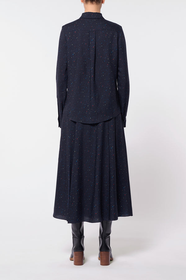 Gabriela Hearst Henri Blouse In Dark Navy Multi Printed Wool