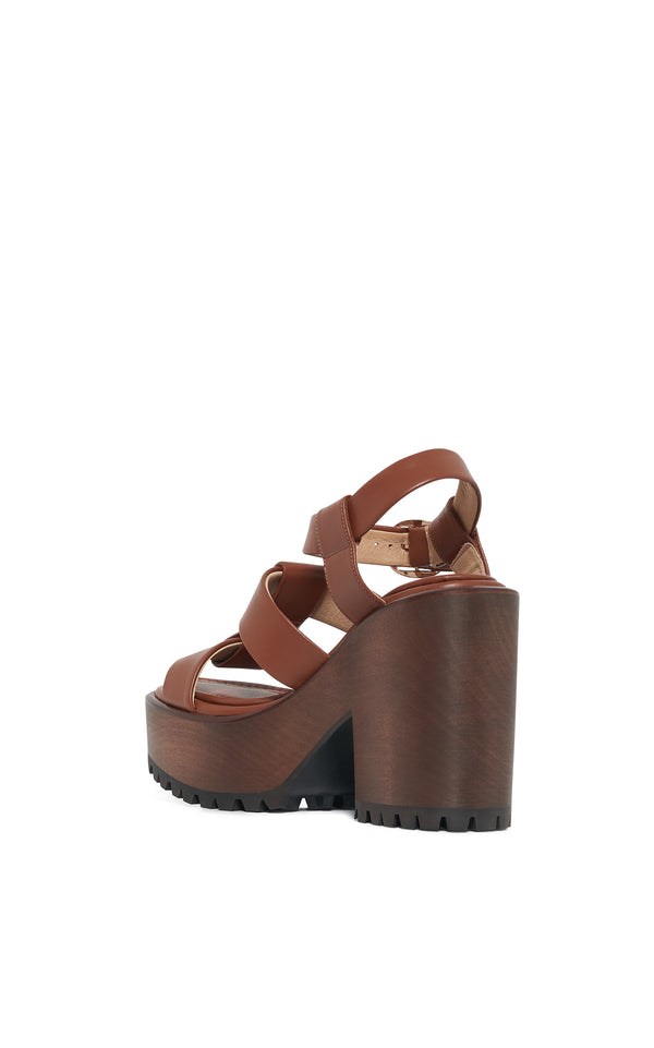 Gabriela Hearst Hera Platform Sandal In Cognac Leather
