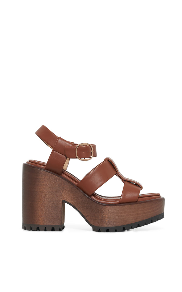 Gabriela Hearst Hera Platform Sandal In Cognac Leather