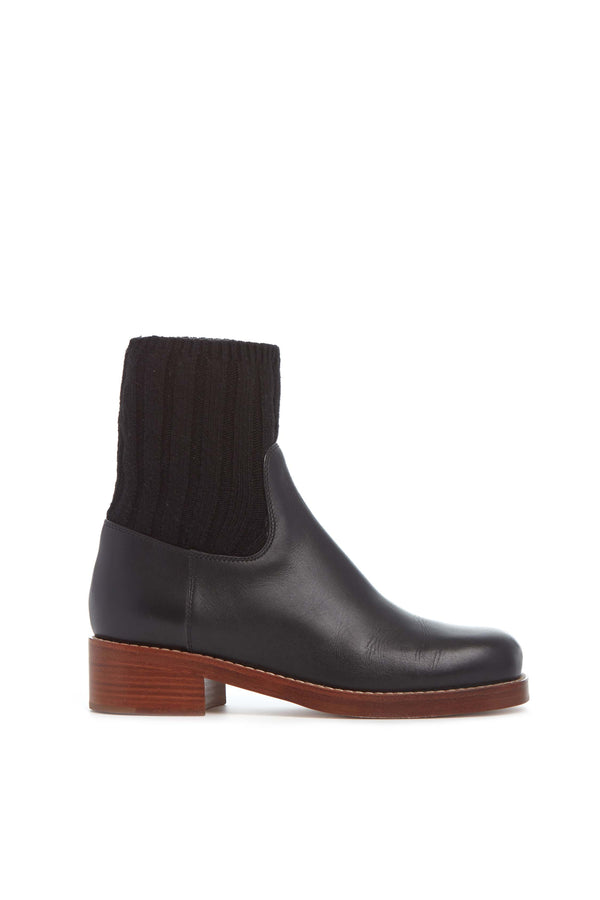gabriela hearst Hobbes Sock Boot in Black Leather & Cashmere