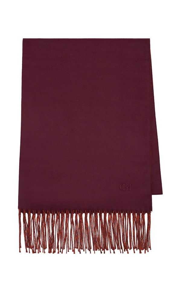 gabriela hearst Hollis Fringe Scarf in Spice & Bordeaux Silk