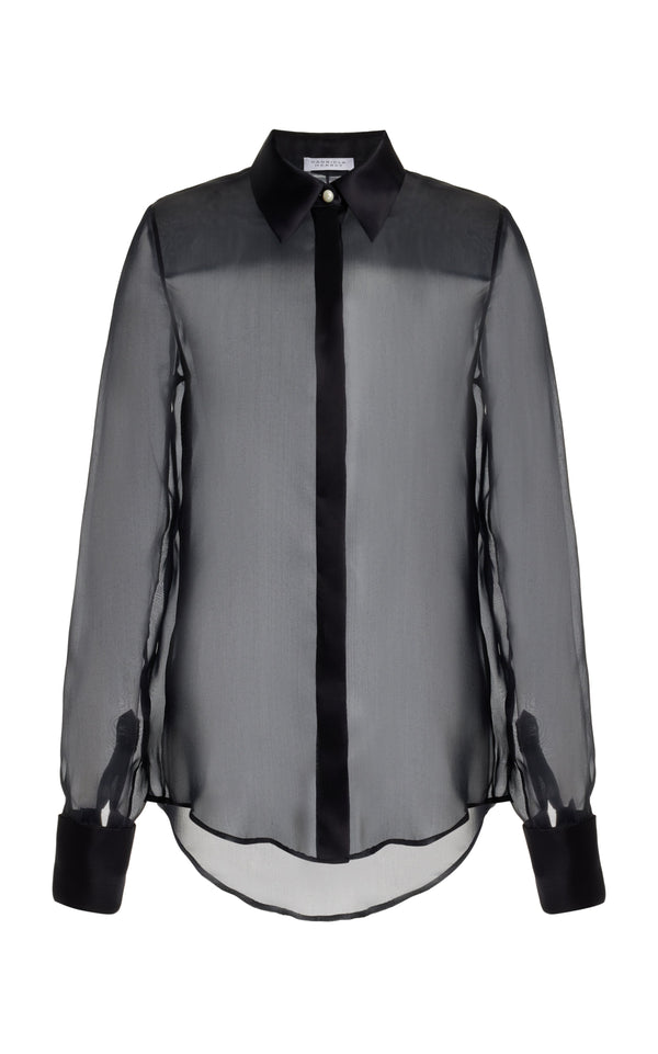 gabriela hearst Horus Sheer Shirt in Black Silk Organza
