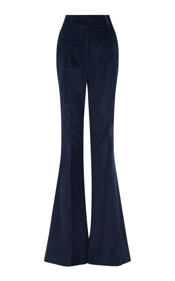 gabriela hearst Ianthe Flare Pant in Dark Navy Sea Island Cotton Corduroy