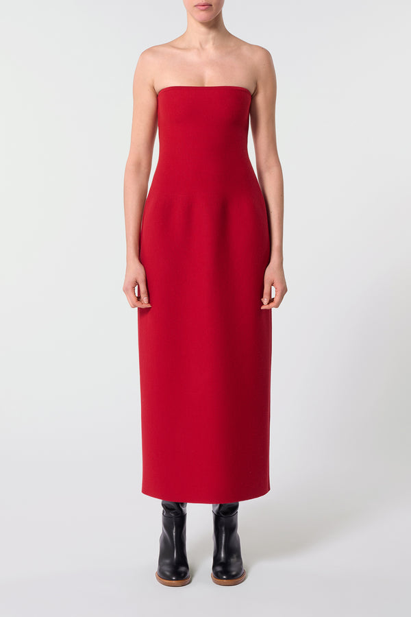 Gabriela Hearst Immanuel Knit Maxi Dress In Scarlet Red Merino Wool