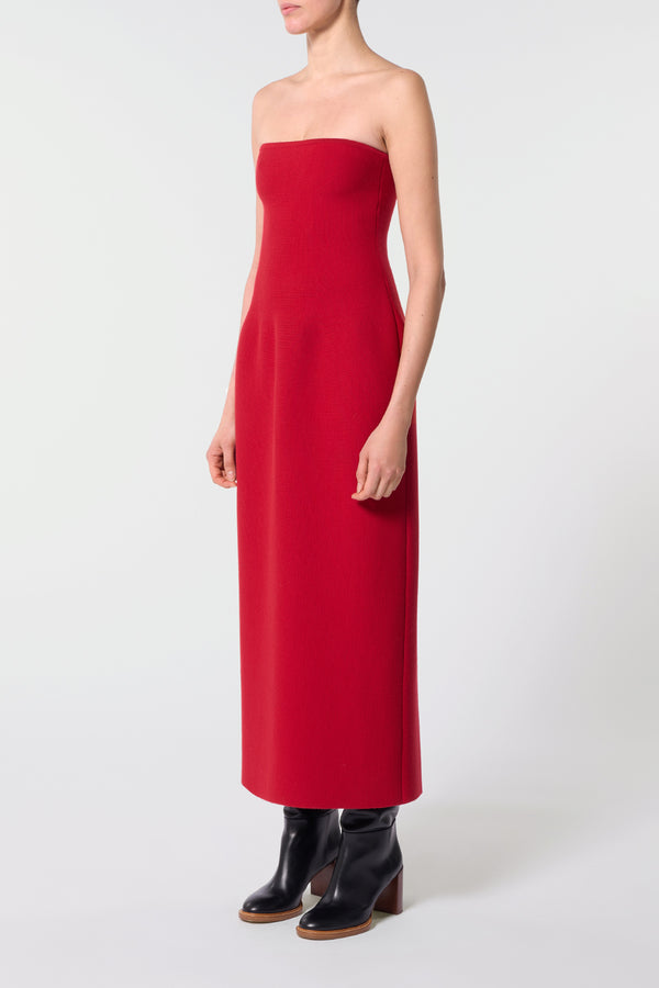 Gabriela Hearst Immanuel Knit Maxi Dress In Scarlet Red Merino Wool
