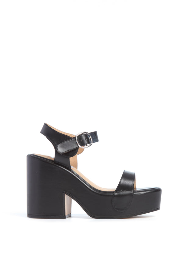 gabriela hearst Iris Platform Sandal in Black Nappa Leather
