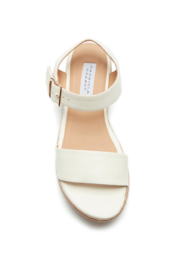Gabriela Hearst Iris Platform Sandal In Cream Nappa Leather