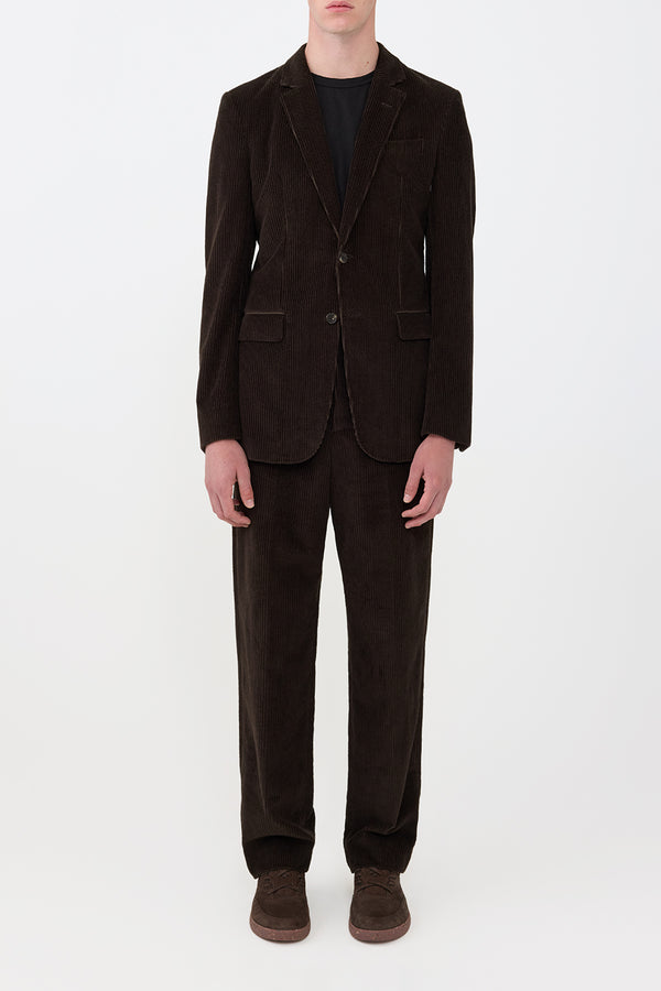 Gabriela Hearst Irving Jacket In Chocolate Cashmere Corduroy