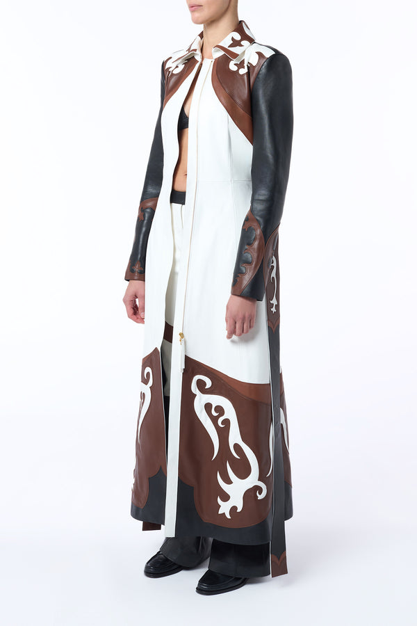 Gabriela Hearst Jemme Western Trench Coat In Multi Nappa Leather