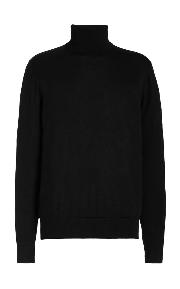 gabriela hearst Jermaine Knit Turtleneck in Black Merino Wool