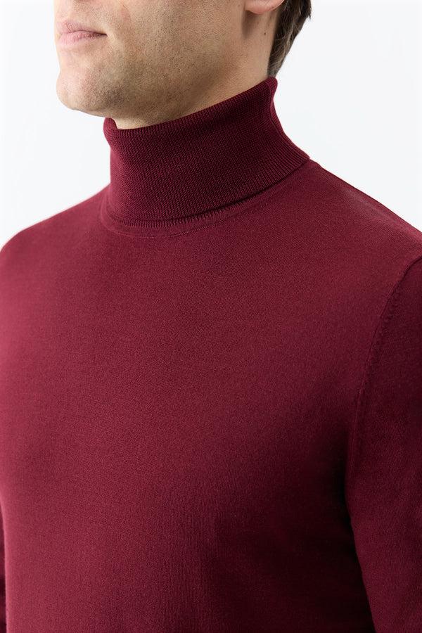 Gabriela Hearst Jermaine Knit Turtleneck In Bordeaux Merino Wool