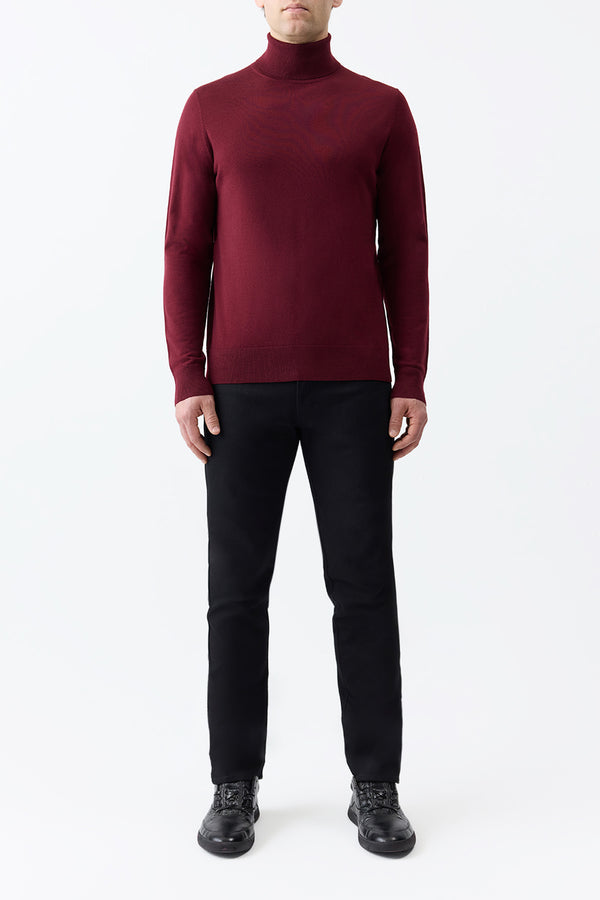 Gabriela Hearst Jermaine Knit Turtleneck In Bordeaux Merino Wool