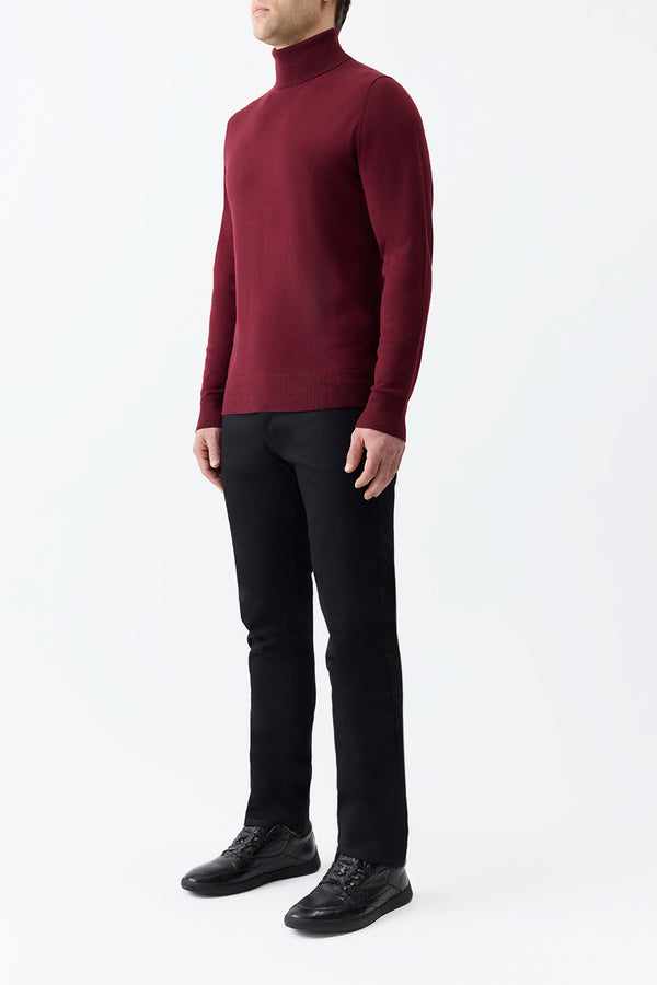 Gabriela Hearst Jermaine Knit Turtleneck In Bordeaux Merino Wool