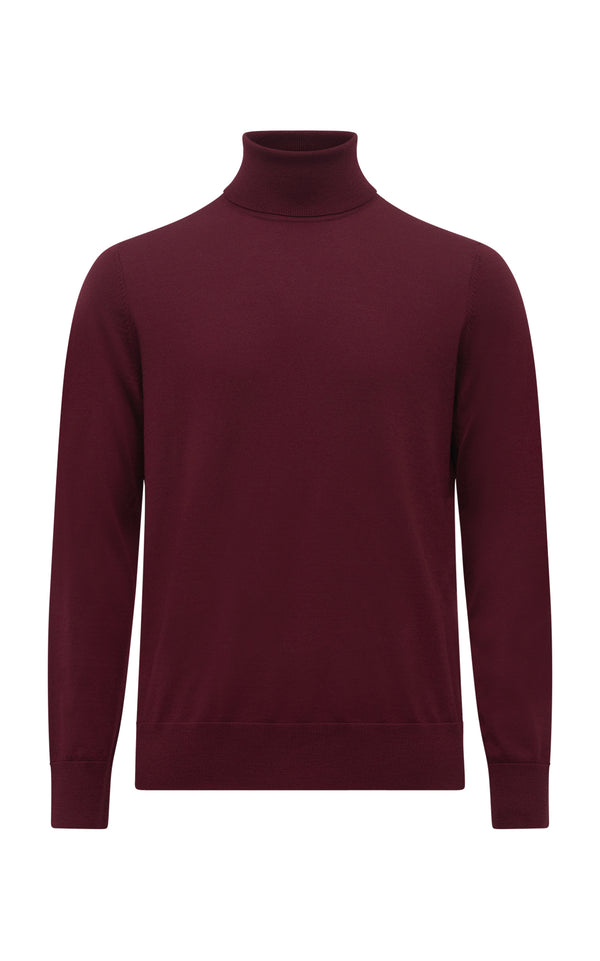 gabriela hearst Jermaine Knit Turtleneck in Bordeaux Merino Wool