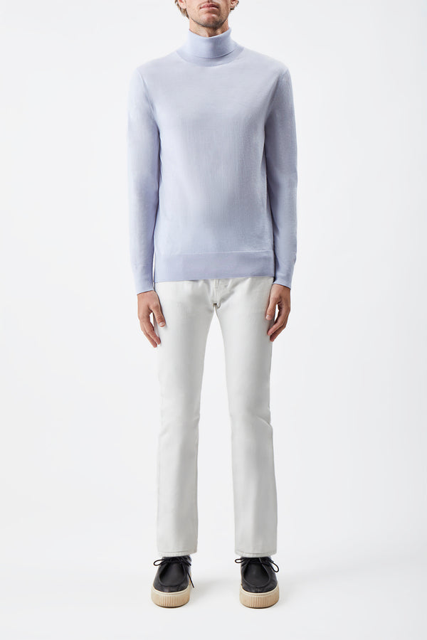 Gabriela Hearst Jermaine Knit Turtleneck In Halogen Blue Merino Wool
