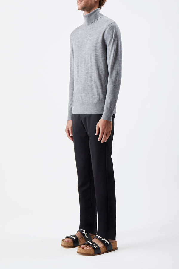 Gabriela Hearst Jermaine Knit Turtleneck In Heather Grey Merino Wool