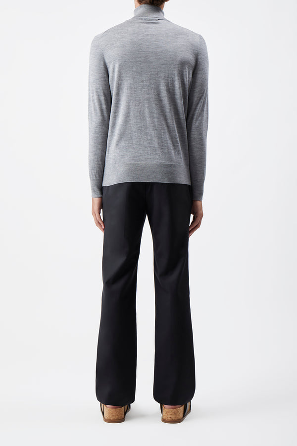 Gabriela Hearst Jermaine Knit Turtleneck In Heather Grey Merino Wool
